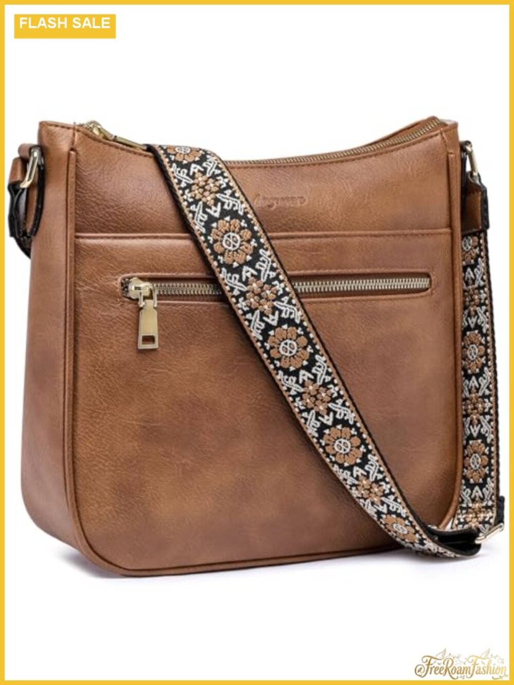 Vegan Leather Hobo Crossbody Bag Adjustable Strap Women Handbag